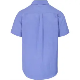 Mens Short Sleeve Oxford Shirt Sky Blue Back